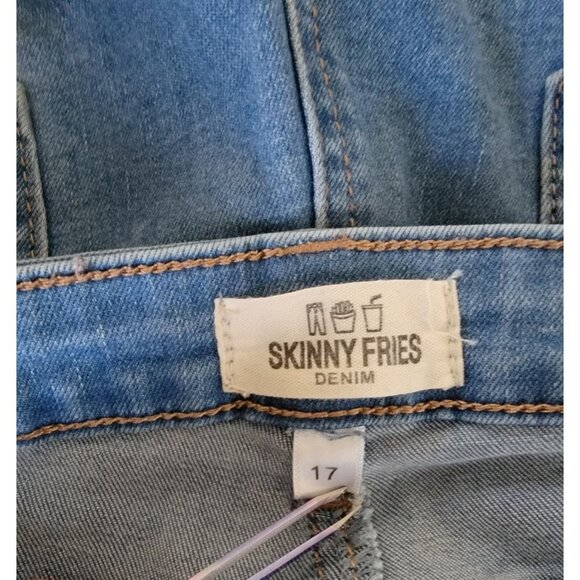 Skinny Fries Distressed Light Wash Skinny Jeans Size 17 Womens Denim Blend Casua - Picture 3 of 5